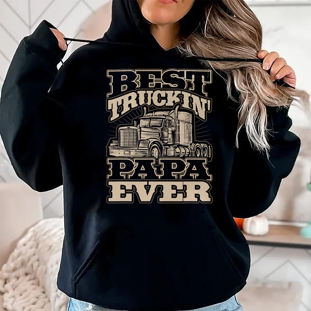 Best Truck Driver Life Shirt, Funny Trucker UnisexT-Shirt/Hoodie/Sweatshirt HLT00 - Best Truckin Papa Semi Truck Driver Trucker Life T-Shirt