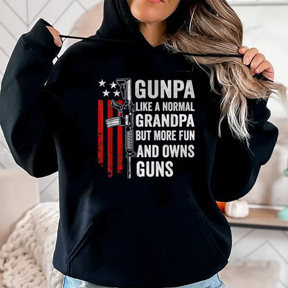 Best Grandpa Shirt, Proud Grandpa Unisex T-Shirt/Hoodie/Sweatshirt HLT00 - Gunpa Like A Normal Grandpa But More Fun And Owns Guns T-Shirt (1)