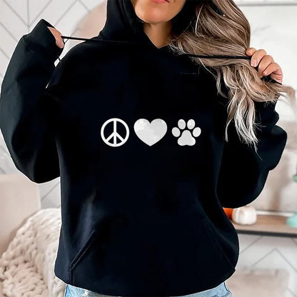 Dog Love Shirt, Dog Lover Gift T-Shirt/Hoodie/Sweatshirt HLT00 - Peace, Love and Dogs T Shirt T-Shirt