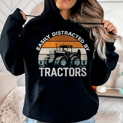 Best Farmer Life Shirt, Funny Farmer UnisexT-Shirt/Hoodie/Sweatshirt HLT00 - Farming Humor Easily Distracted By Tractor Farmer Mens T-Shirt