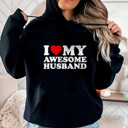 Best Wife Shirt, Wife and Husband Unisex T-Shirt/Hoodie/Sweatshirt HLT00 - I Love My Awesome Husband T-Shirt T-Shirt (1)