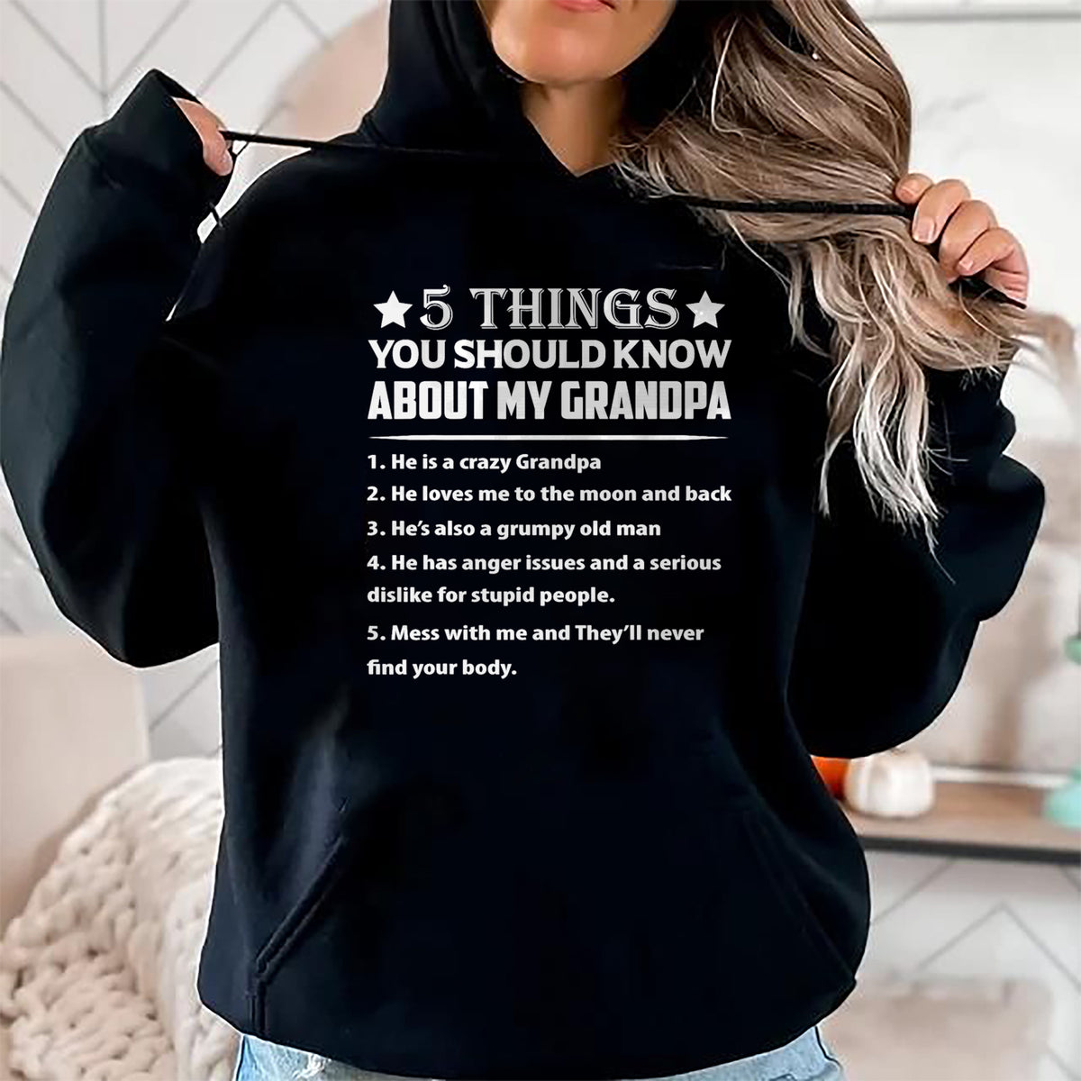 Best Grandpa Shirt, Proud Grandpa Unisex T-Shirt/Hoodie/Sweatshirt HLT00 - 5 Things You Know About My Grandpa He Is My Grandpa T-Shirt (1)