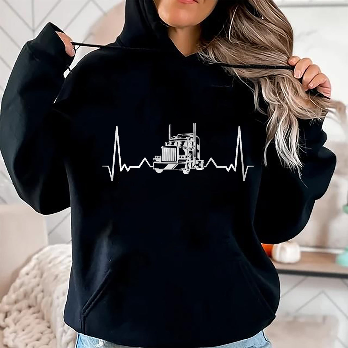 Best Truck Driver Life Shirt, Funny Trucker UnisexT-Shirt/Hoodie/Sweatshirt HLT00 - Heartbeat truck trucker pulse gift truck driver T-Shirt