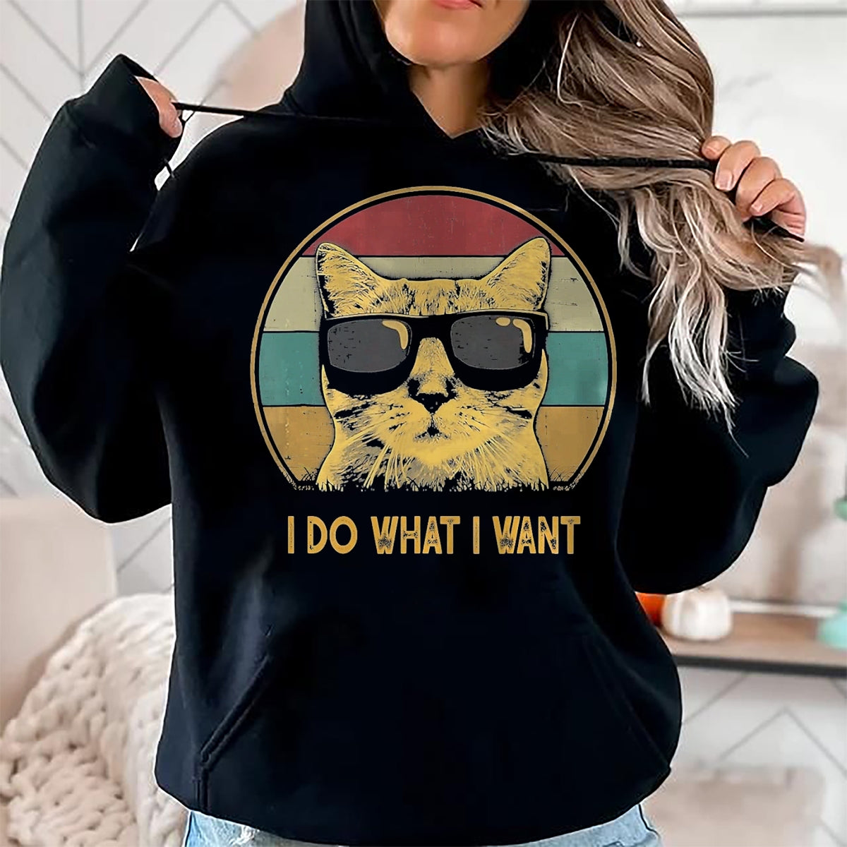 Cat Love Shirt, Funny Cat Lover Gift UnisexT-Shirt/Hoodie/Sweatshirt HLT00 - Retro Ich Mache was ich Want, cat Funny cat Lover T-Shirt, Men, Black, 3X-Large