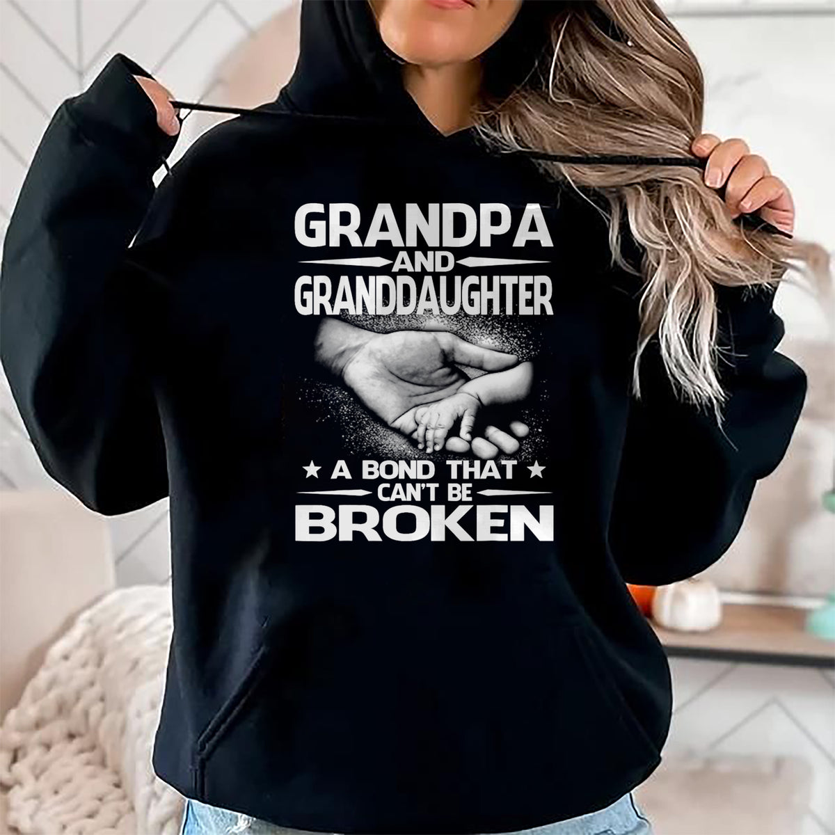 Best Grandpa Shirt, Proud Grandpa Unisex T-Shirt/Hoodie/Sweatshirt HLT00 - Grandpa And Granddaughter A Bond That Can't Be Broken T-Shirt (1)