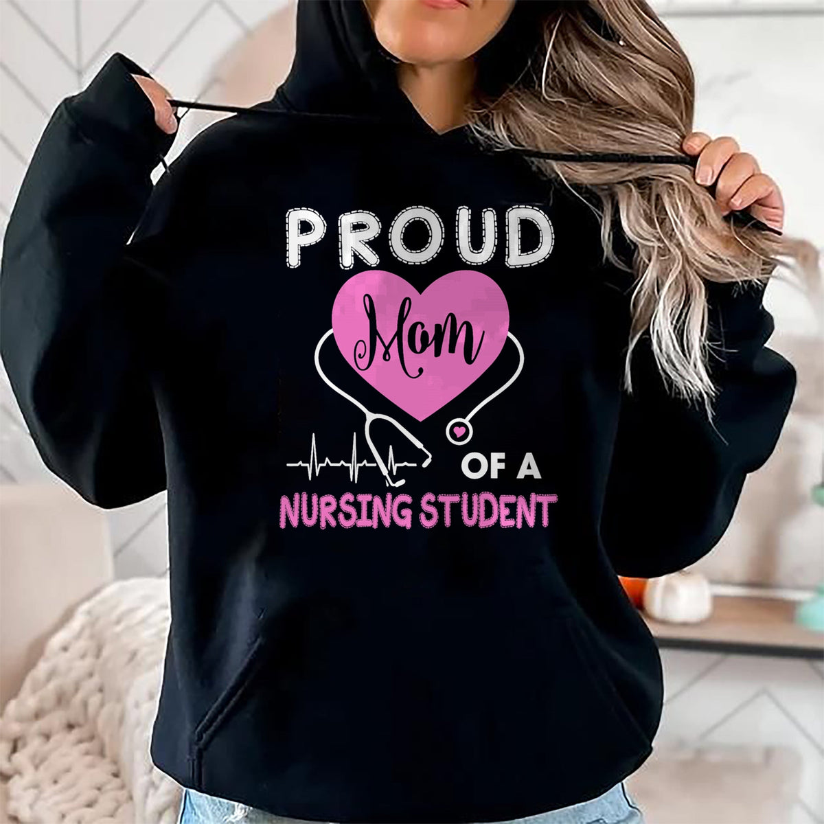 Funny Nurse Shirt, Nurse Unisex T-Shirt/Hoodie/Sweatshirt HLT00 - Womens Proud Mom Of A Nursing Student TShirt Nurse Tee Gifts T-Shirt (1)