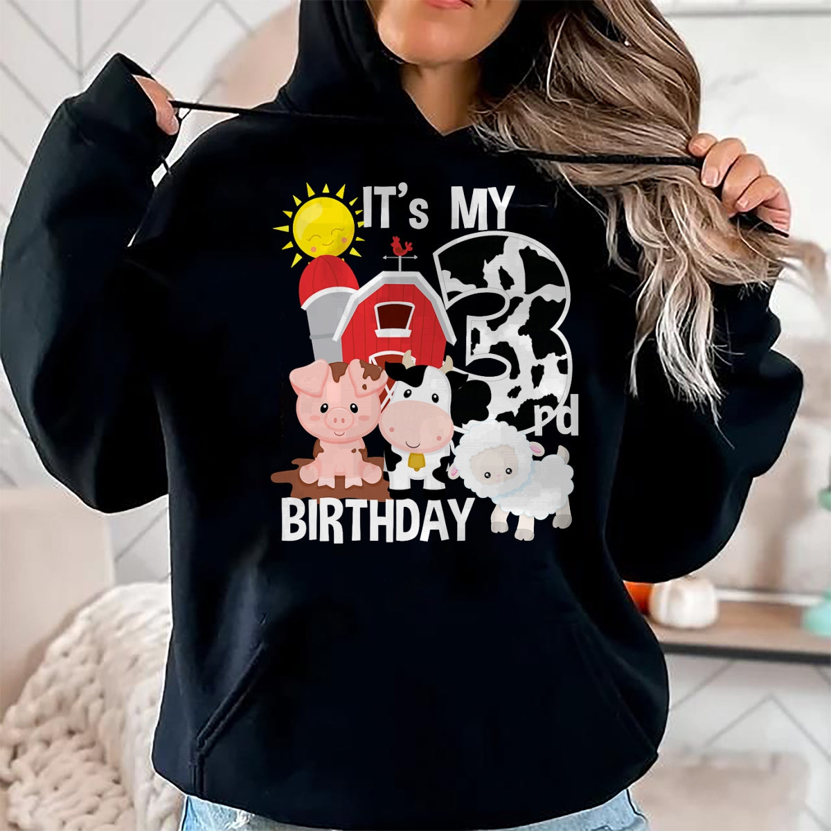 Best Farmer Life Shirt, Funny Farmer UnisexT-Shirt/Hoodie/Sweatshirt HLT00 - Farm Animals 3 Year Old It's My 3rd Birthday Party T-Shirt T-Shirt