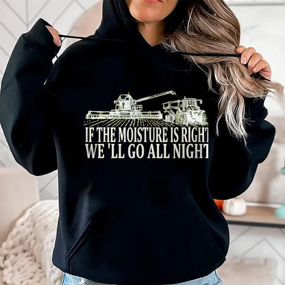 Best Farmer Life Shirt, Funny Farmer UnisexT-Shirt/Hoodie/Sweatshirt HLT00 - If The Moisture's Right We'll Go All Night Farmer for Men T-Shirt, Men, Black, 3X-Large