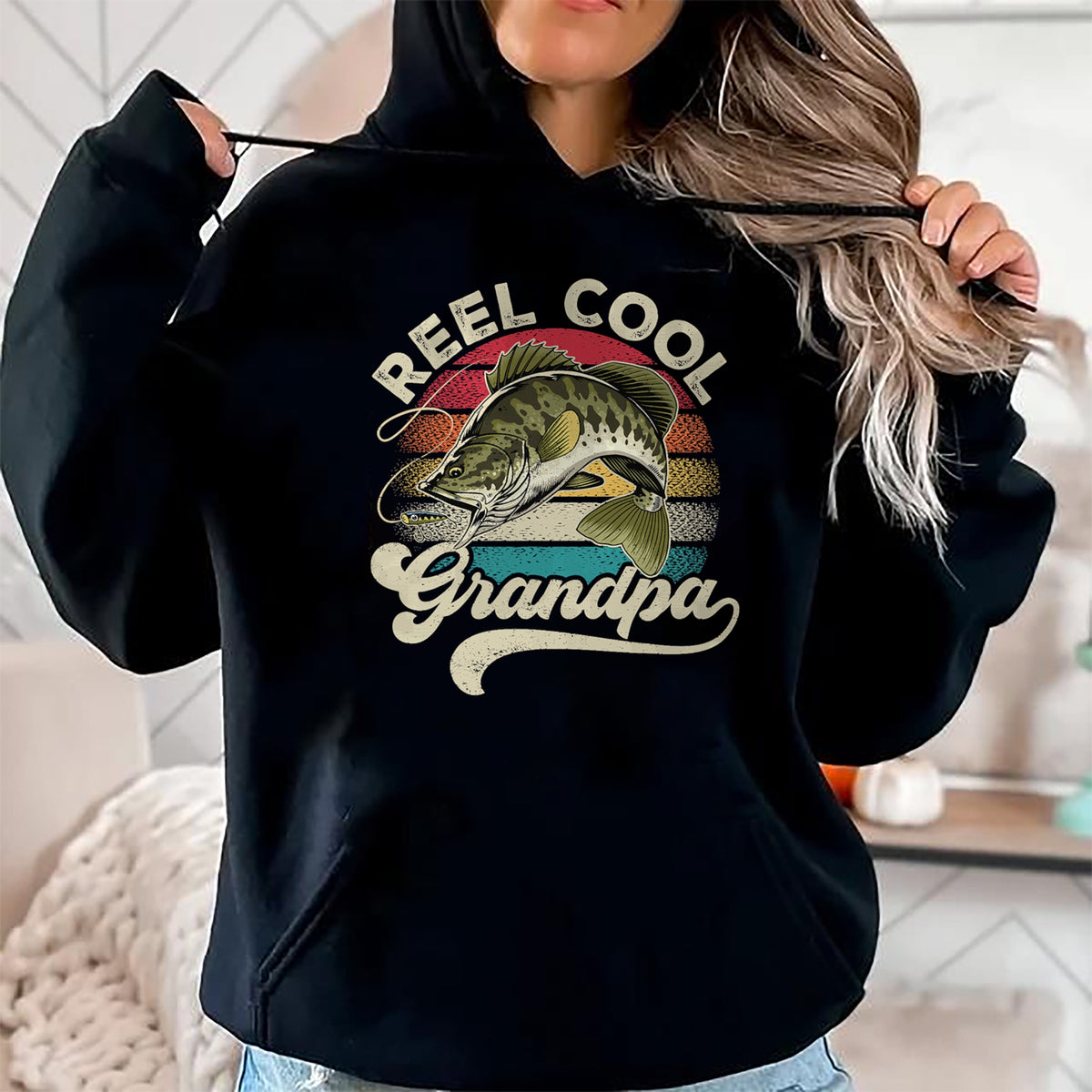 Best Grandpa Shirt, Proud Grandpa Unisex T-Shirt/Hoodie/Sweatshirt HLT00 - Reel Cool Grandpa Fishing Vintage Retro Father's Day Men Dad T-Shirt