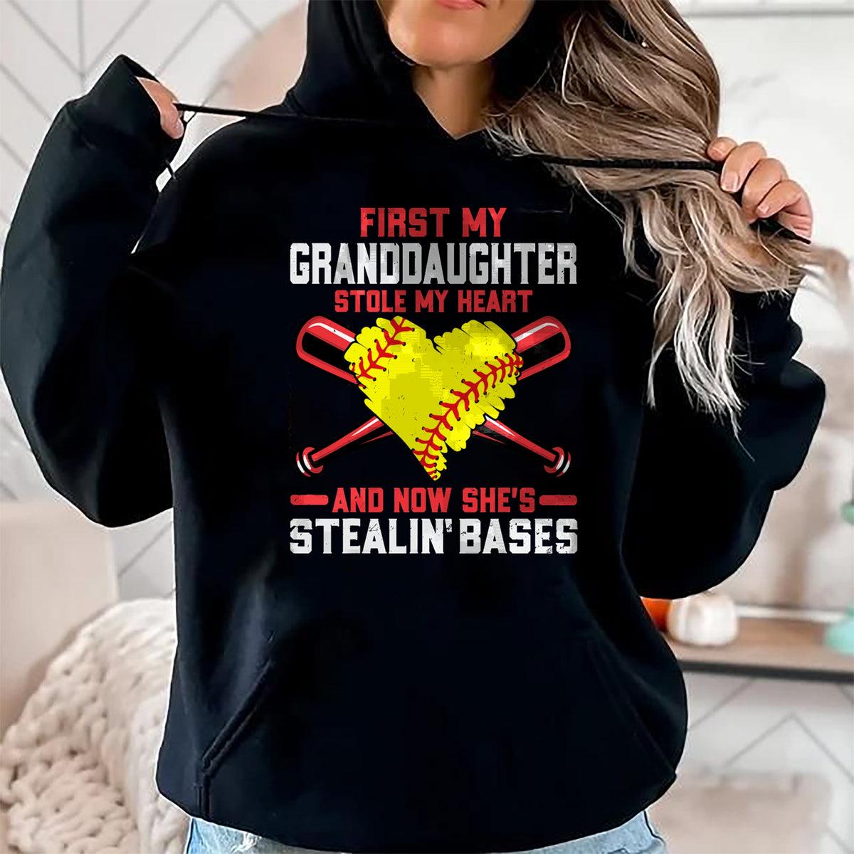 Best Grandpa Shirt, Proud Grandpa Unisex T-Shirt/Hoodie/Sweatshirt HLT00 - First My Granddaughter Stole My Heart - Softball Grandpa T-Shirt