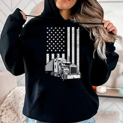 Best Truck Driver Life Shirt, Funny Trucker UnisexT-Shirt/Hoodie/Sweatshirt HLT00 - Cool Trucker For Men Dad Semi Truck Driver US Flag Trucking T-Shirt