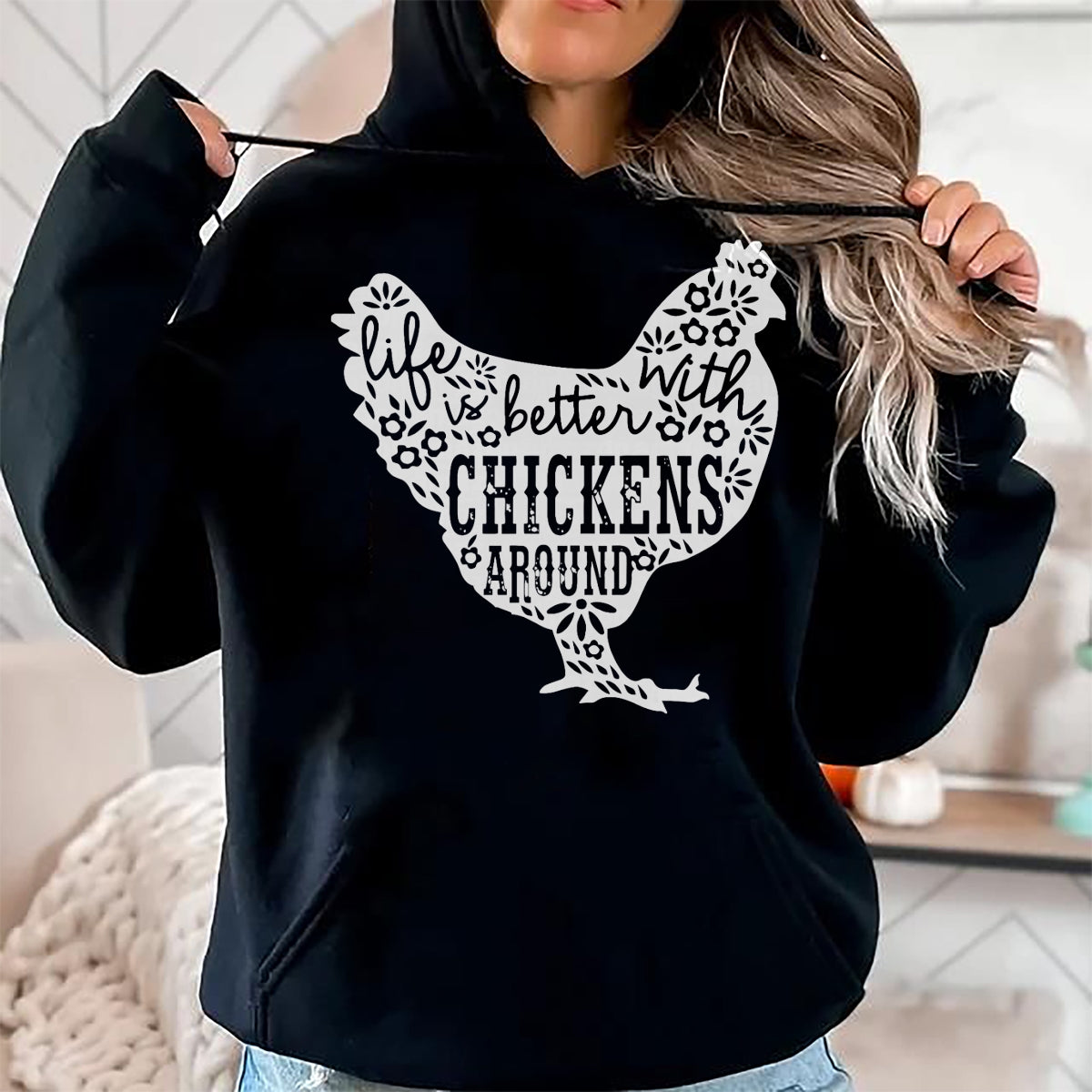 Best Farmer Life Shirt, Funny Farmer UnisexT-Shirt/Hoodie/Sweatshirt HLT00 - Life is Better With Chickens T Shirt Animal Pet Farmer Tee T-Shirt