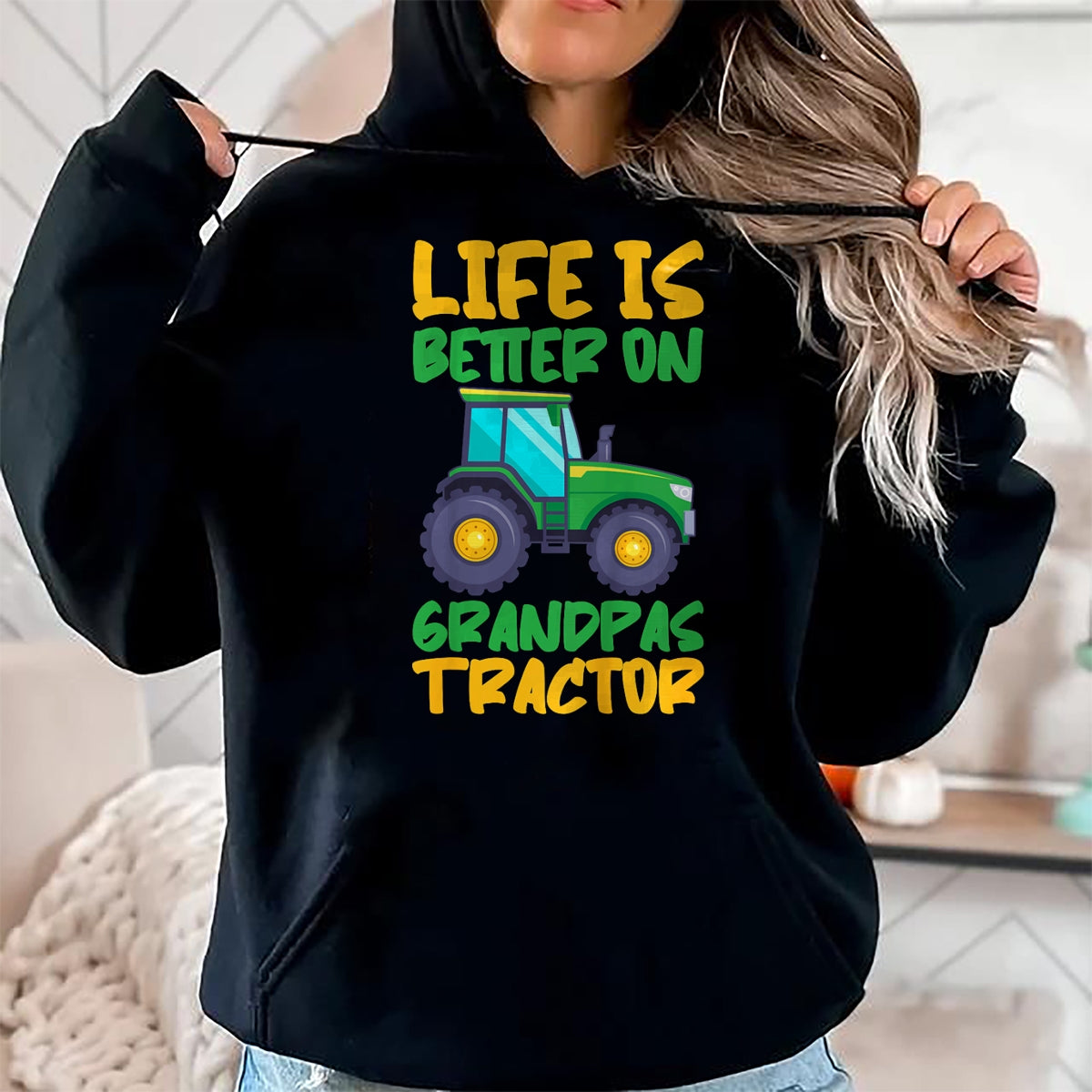 Best Farmer Life Shirt, Funny Farmer UnisexT-Shirt/Hoodie/Sweatshirt HLT00 - Young Farmer Funny Tractor Boy On Grandpas Tractor T-Shirt