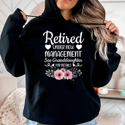 Best Grandpa Shirt, Proud Grandpa Unisex T-Shirt/Hoodie/Sweatshirt HLT00 - Retired Under New Management Granddaughter Grandma Grandpa T-Shirt (1)