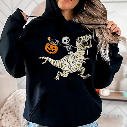 Best Dinosaur Lover Shirt, Funny Dinosaur UnisexT-Shirt/Hoodie/Sweatshirt HLT00 - Boys Halloween Skeleton Riding Dinosaur Mummy Trex Kids T-Shirt