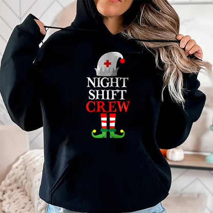Funny Nurse Shirt, Nurse Unisex T-Shirt/Hoodie/Sweatshirt HLT00 - Elf Nursing Shirt Women, Christmas Nurse Night Shift Crew T-Shirt