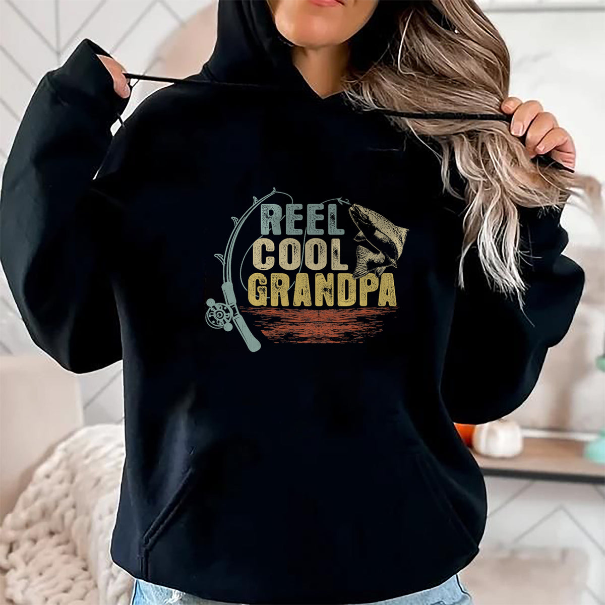 Best Grandpa Shirt, Proud Grandpa Unisex T-Shirt/Hoodie/Sweatshirt HLT00 -Funny Fishing Vintage Reel Cool Grandpa T-Shirt