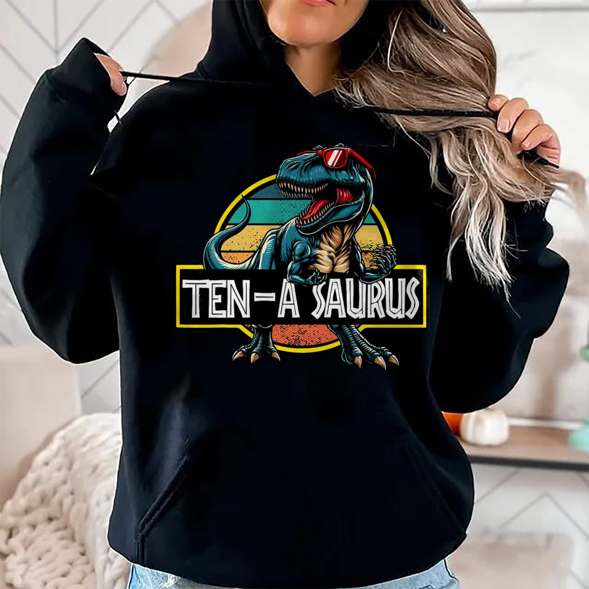 Best Dinosaur Lover Shirt, Funny Dinosaur UnisexT-Shirt/Hoodie/Sweatshirt HLT00 - Ten A Saurus T Rex Dinosaur Birthday Party 10 Year Old T-Shirt