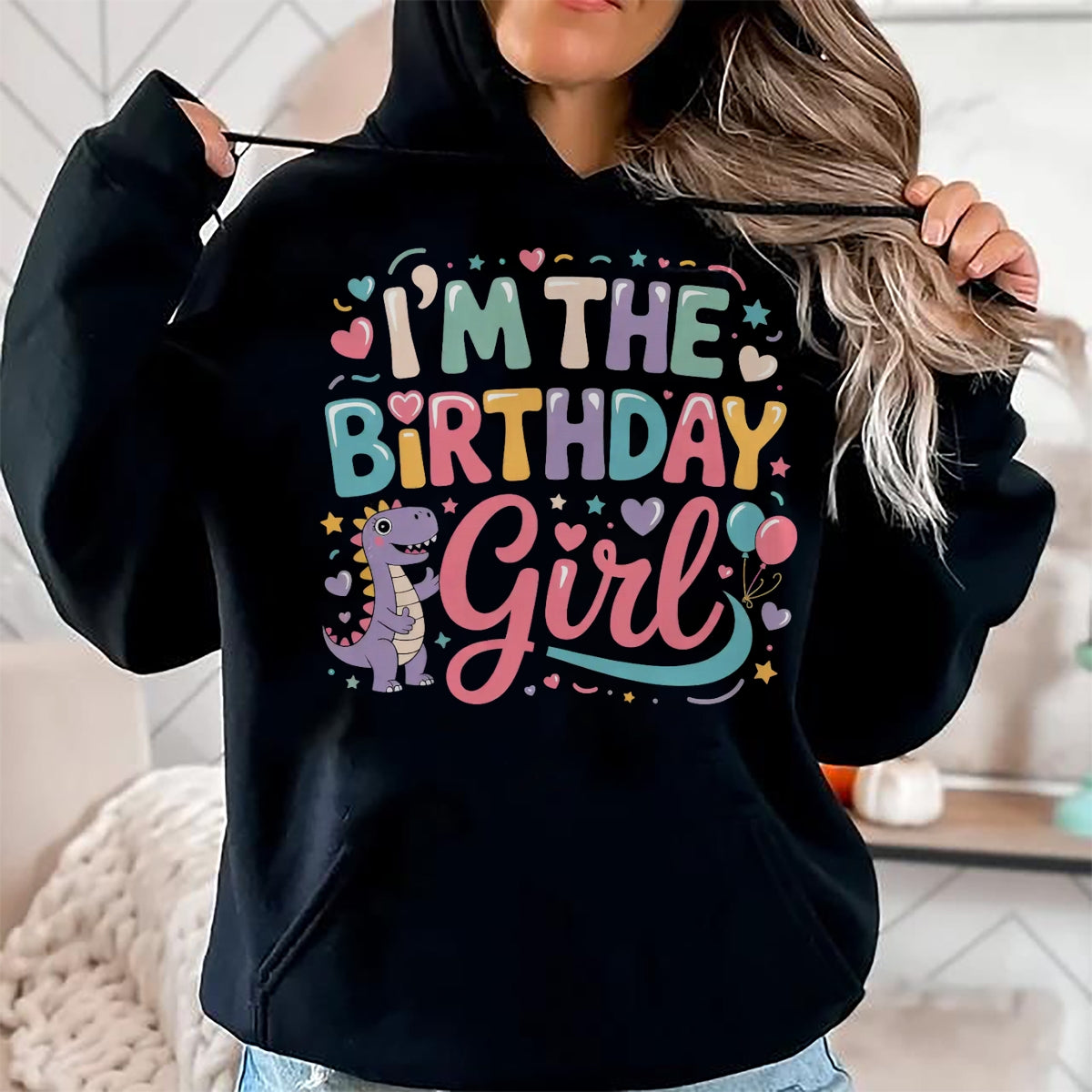 Best Dinosaur Lover Shirt, Funny Dinosaur UnisexT-Shirt/Hoodie/Sweatshirt HLT00 - I_m The Birthday Girl Dinosaur T-Rex Party Family Matching T-Shirt