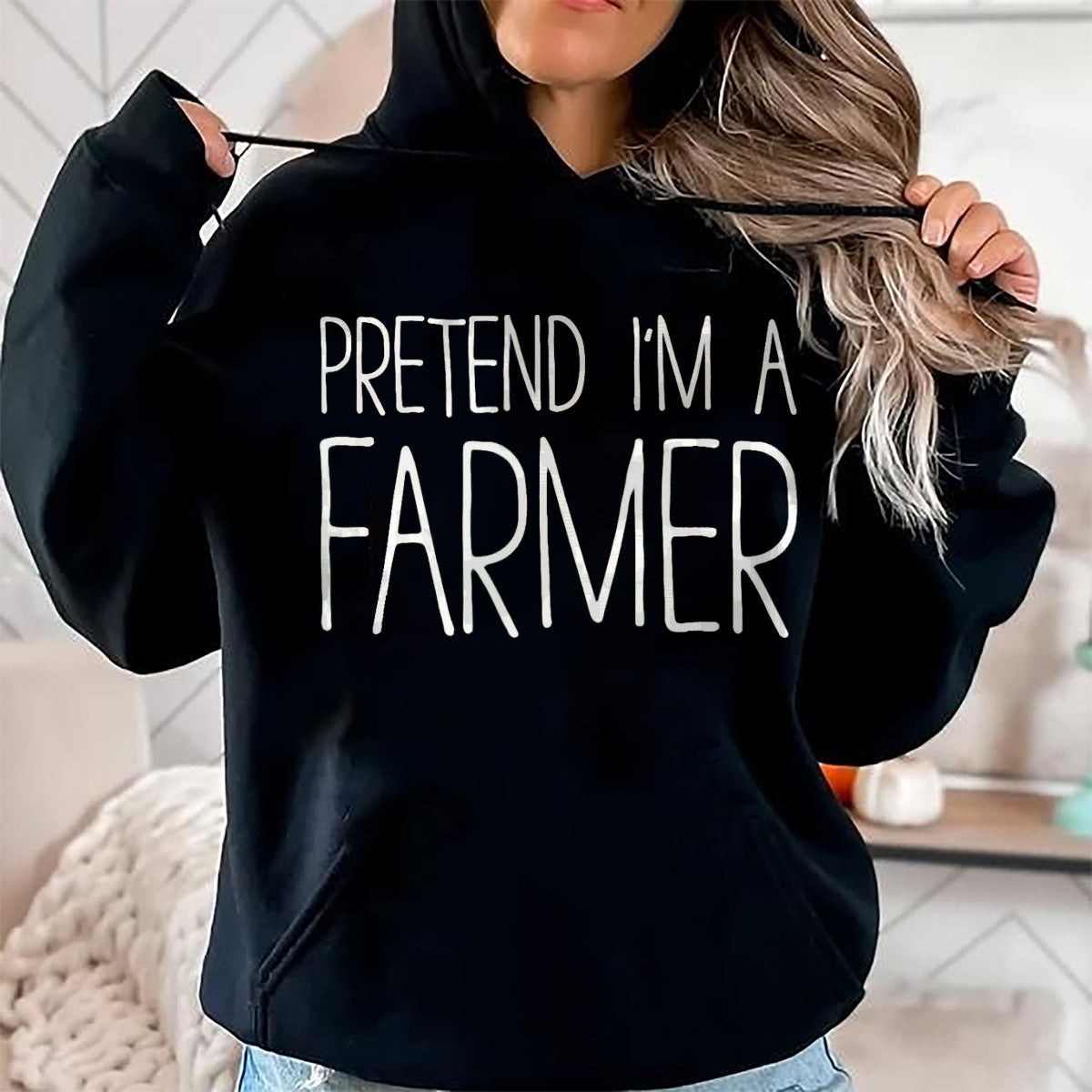 Best Farmer Life Shirt, Funny Farmer UnisexT-Shirt/Hoodie/Sweatshirt HLT00 - Pretend I'm A Farmer Shirt Adult Kids Men Women Costume T-Shirt, Men, Black, Large