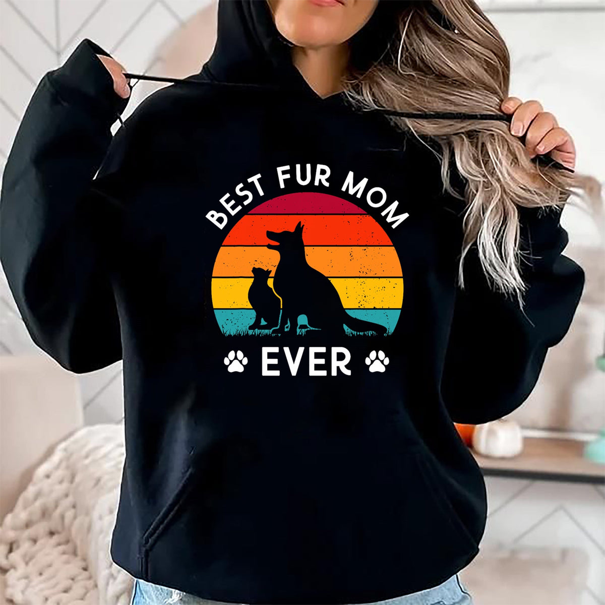 Dog Love Shirt, Dog Lover Gift T-Shirt/Hoodie/Sweatshirt HLT00 - Funny Best Fur Mom Ever Vintage Retro Dog And Cat Owner Love T-Shirt