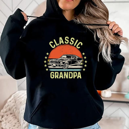 Best Grandpa Shirt, Proud Grandpa Unisex T-Shirt/Hoodie/Sweatshirt HLT00 - Funny Grandpa Classic Car Graphic Vintage Retro T-Shirt