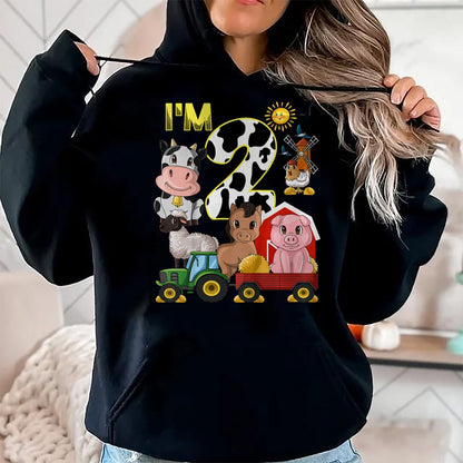 Best Farmer Life Shirt, Funny Farmer UnisexT-Shirt/Hoodie/Sweatshirt HLT00 - Kids Farm Animals Tractor 2nd Birthday 2 Year Old Birthday Party T-Shirt