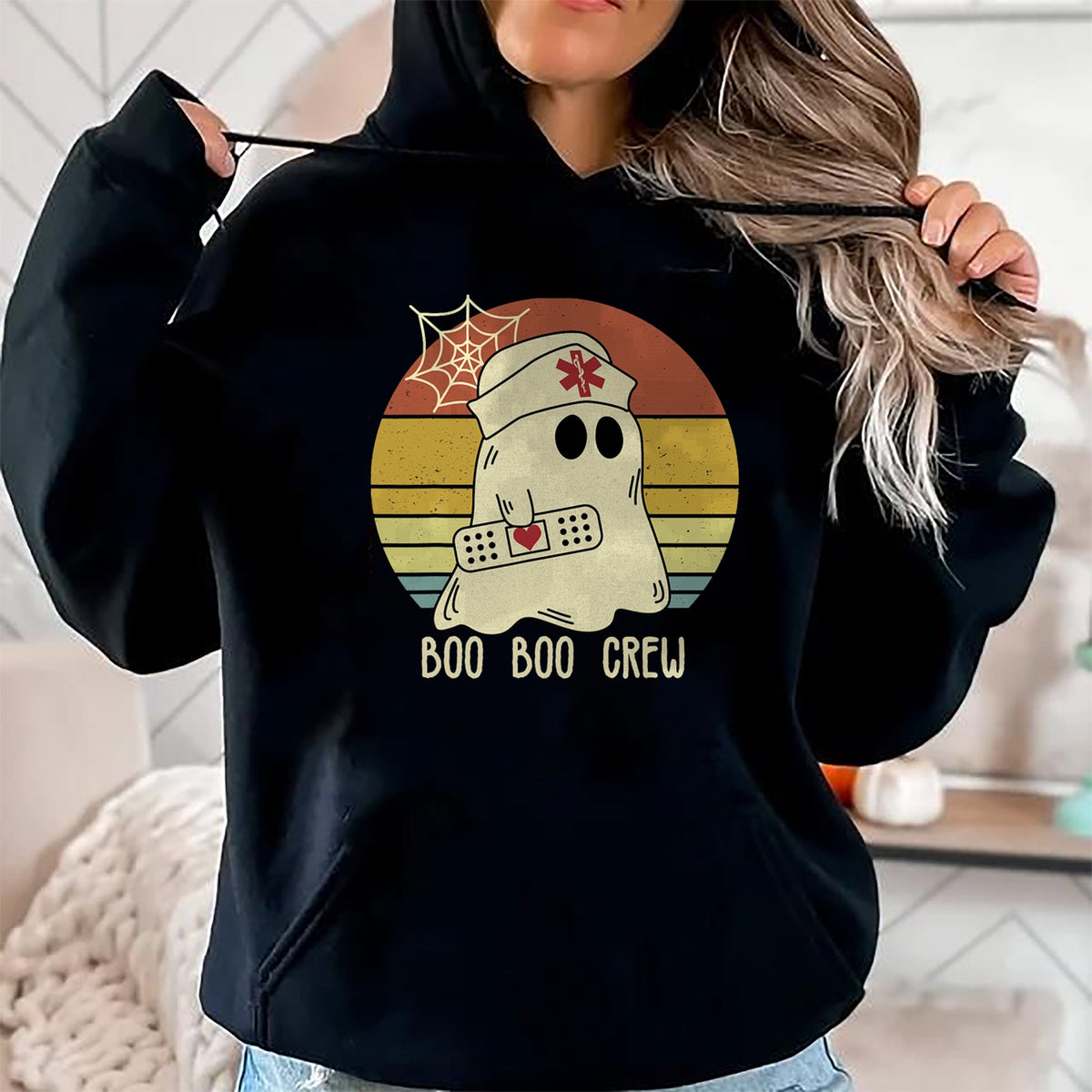 Funny Nurse Shirt, Nurse Unisex T-Shirt/Hoodie/Sweatshirt HLT00 - Boo Boo Crew Nurse Halloween Nurse for Women T-Shirt