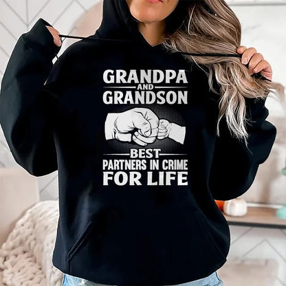 Best Grandpa Shirt, Proud Grandpa Unisex T-Shirt/Hoodie/Sweatshirt HLT00 - Grandpa and GrandSon Best Partners in Crime For Life