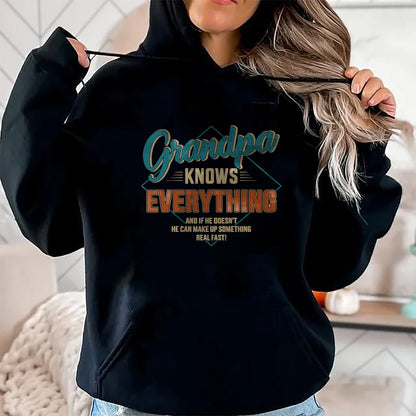 Best Grandpa Shirt, Proud Grandpa Unisex T-Shirt/Hoodie/Sweatshirt HLT00 - Funny grandpa knows everything for father's day T-Shirt (1)