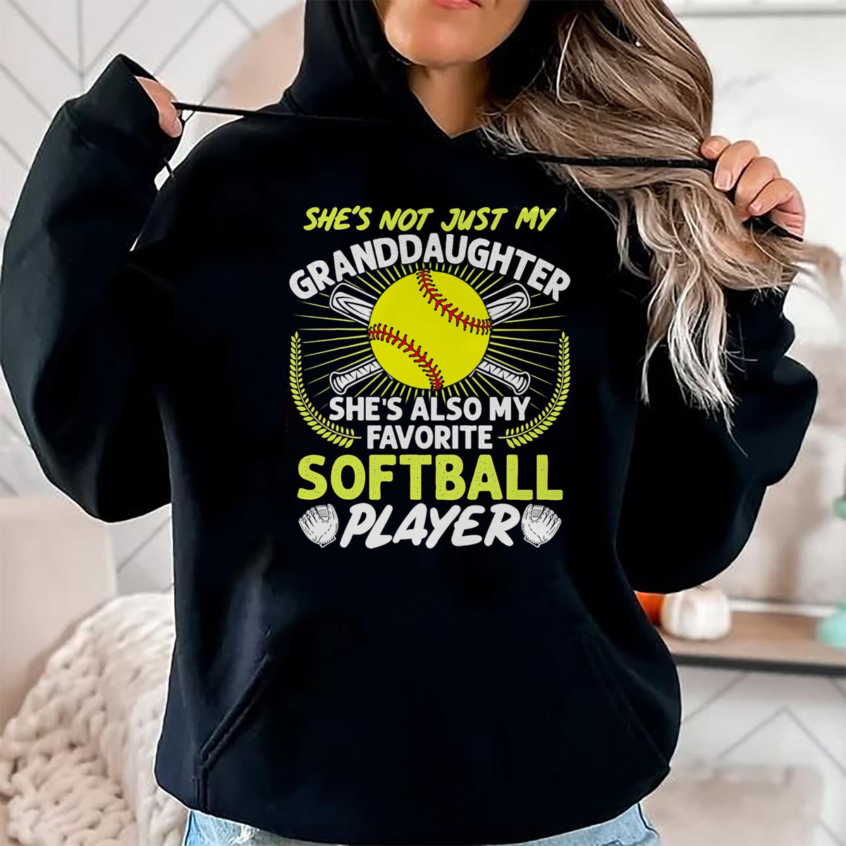 Best Grandpa Shirt, Proud Grandpa Unisex T-Shirt/Hoodie/Sweatshirt HLT00 - Funny My Granddaughter She's Also My Favorite Softball T-Shirt