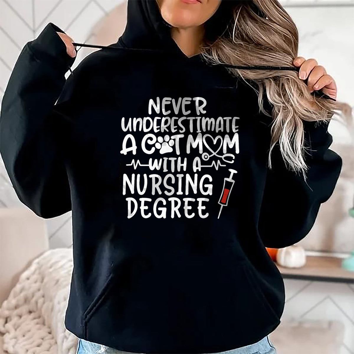 Funny Nurse Shirt, Nurse Unisex T-Shirt/Hoodie/Sweatshirt HLT00 - Nurse Cat Mom Nurse Life Cats and Nursing Gift T-Shirt