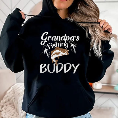 Best Grandpa Shirt, Proud Grandpa Unisex T-Shirt/Hoodie/Sweatshirt HLT00 - Grandpa's Fishing Buddy Grandson Granddaughter T-Shirt