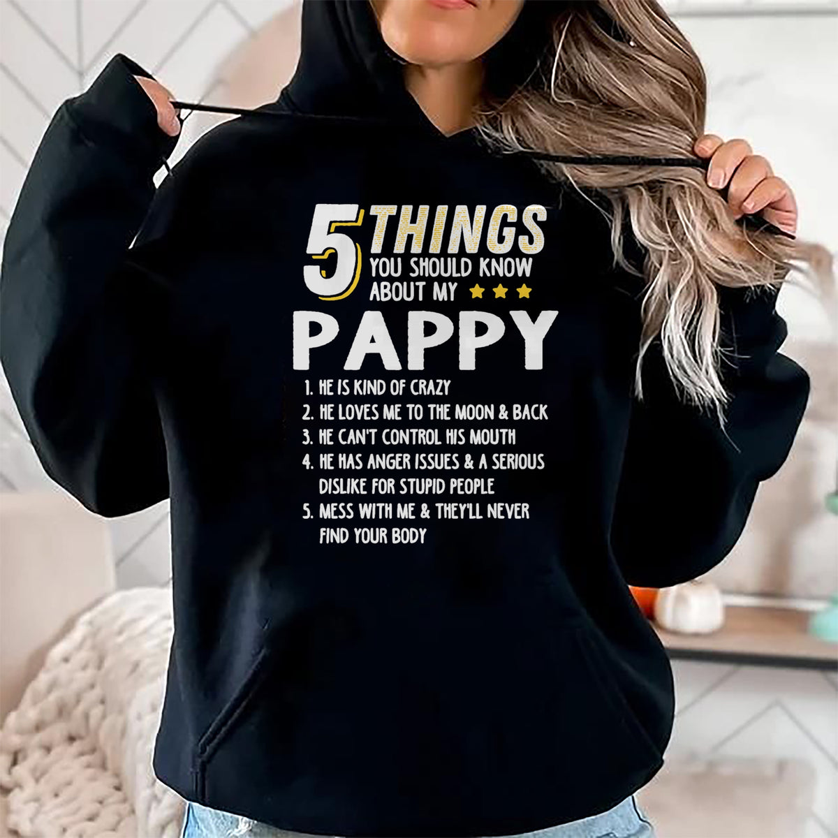 Best Grandpa Shirt, Proud Grandpa Unisex T-Shirt/Hoodie/Sweatshirt HLT00 - Funny 5 Things Grandpa Pappy Shirt Crazy Gift Idea T-Shirt