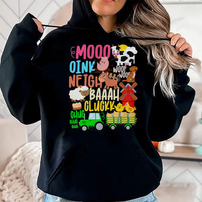 Best Farmer Life Shirt, Funny Farmer UnisexT-Shirt/Hoodie/Sweatshirt HLT00 - Farm Animals Sounds Oink Baa Neigh Cluck Moo Toddler Farmer T-Shirt