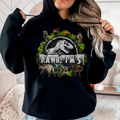 Best Dinosaur Lover Shirt, Funny Dinosaur UnisexT-Shirt/Hoodie/Sweatshirt HLT00 - Rawr I_m 5 5th Birthday T Rex Dinosaur Funny Party Boys Kids T-Shirt