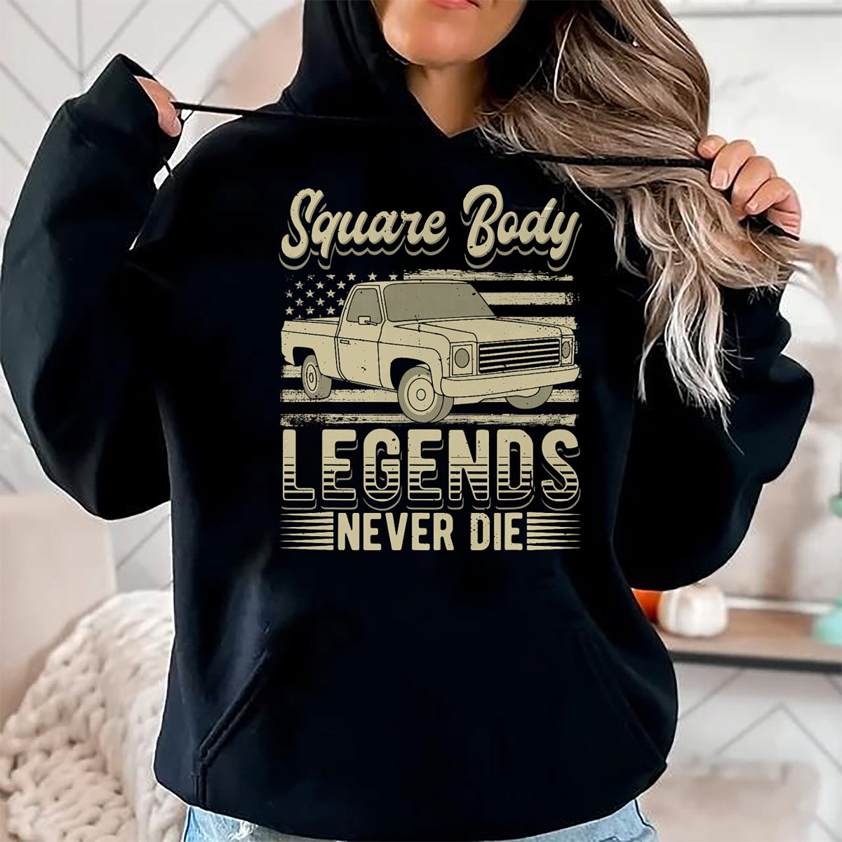 Best Truck Driver Life Shirt, Funny Trucker UnisexT-Shirt/Hoodie/Sweatshirt HLT00 - Square Body Legends Never Die Artwork for A Truck Driver T-Shirt