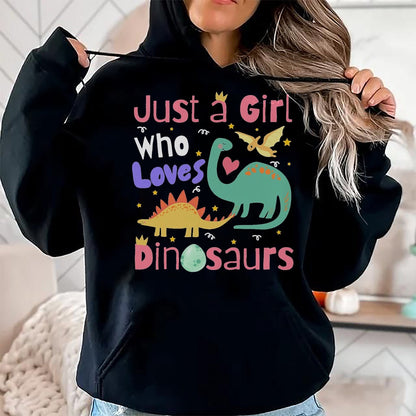 Best Dinosaur Lover Shirt, Funny Dinosaur UnisexT-Shirt/Hoodie/Sweatshirt HLT00 - Just a Girl Who Loves Dinosaurs Kid Teen Toddlers Women Dino T-Shirt, Men, Black, 3X-Large