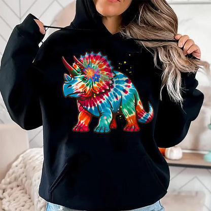 Best Dinosaur Lover Shirt, Funny Dinosaur UnisexT-Shirt/Hoodie/Sweatshirt HLT00 - Tie Dye Color Triceratops Tie Dyed Dinosaur Prehistoric Dino T-Shirt