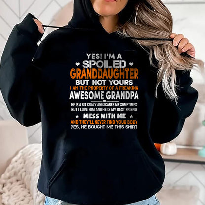 Best Grandpa Shirt, Proud Grandpa Unisex T-Shirt/Hoodie/Sweatshirt HLT00 - Yes I'm A Spoiled Granddaughter From Grandpa Funny T-Shirt (1)