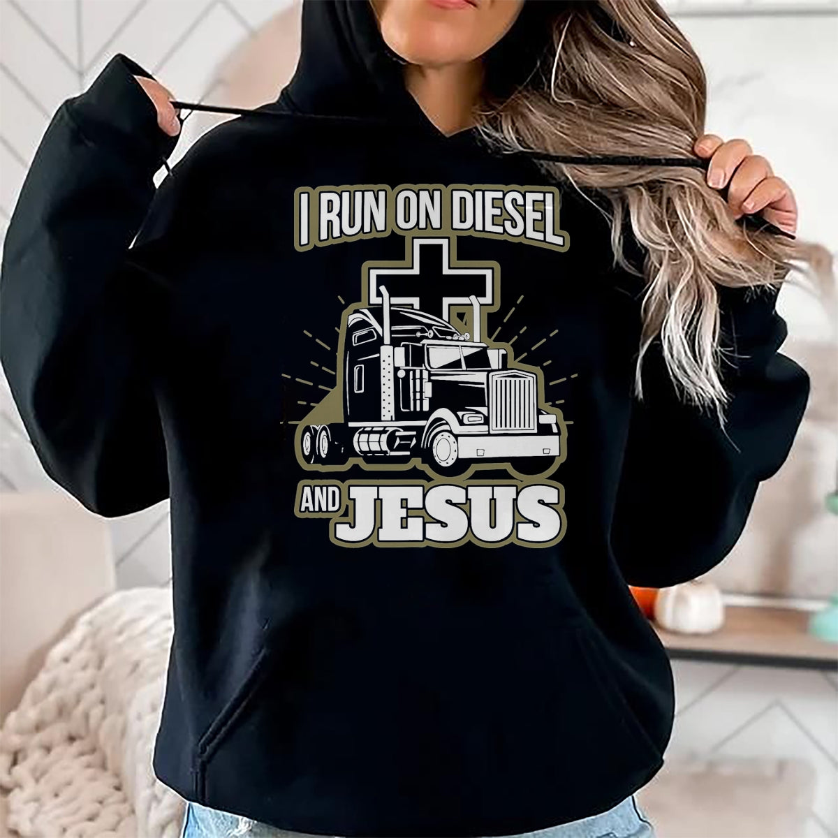 Best Truck Driver Life Shirt, Funny Trucker UnisexT-Shirt/Hoodie/Sweatshirt HLT00 - Jesus Truck Driver Christian Trucker T-Shirt, Men, Black, 3X-Large