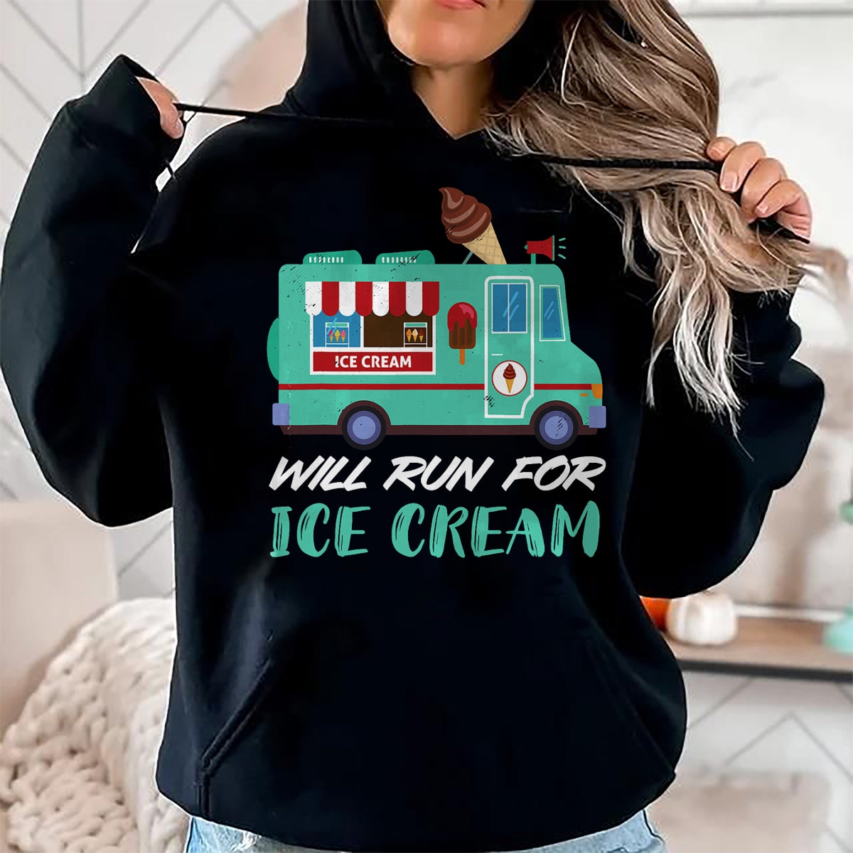 Best Truck Driver Life Shirt, Funny Trucker UnisexT-Shirt/Hoodie/Sweatshirt HLT00 - Ice Cream Truck Will Run for Ice Cream Truck Driver T-Shirt