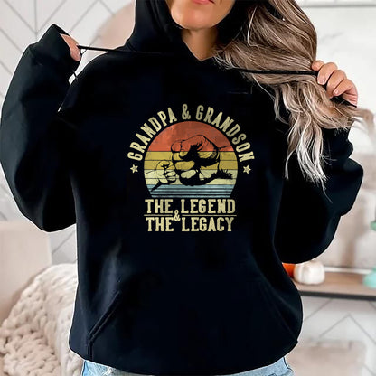 Best Grandpa Shirt, Proud Grandpa Unisex T-Shirt/Hoodie/Sweatshirt HLT00 - Grandpa and Grandson The Legend And The Legacy Gifts Grandpa T-Shirt