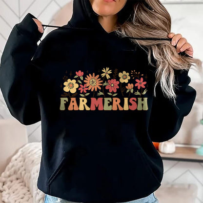 Best Farmer Life Shirt, Funny Farmer UnisexT-Shirt/Hoodie/Sweatshirt HLT00 - Farmerish Groovy Retro Floral Farmer Wife Daughter T-Shirt