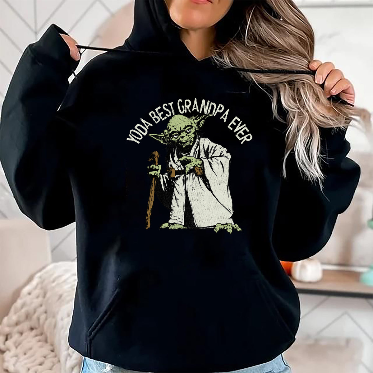Best Grandpa Shirt, Proud Grandpa Unisex T-Shirt/Hoodie/Sweatshirt HLT00 - Star Wars Yoda Best Grandpa Ever Portrait Disney+ T-Shirt
