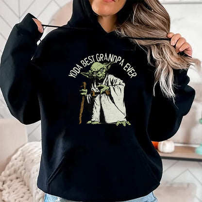 Best Grandpa Shirt, Proud Grandpa Unisex T-Shirt/Hoodie/Sweatshirt HLT00 - Star Wars Yoda Best Grandpa Ever Portrait Disney+ T-Shirt