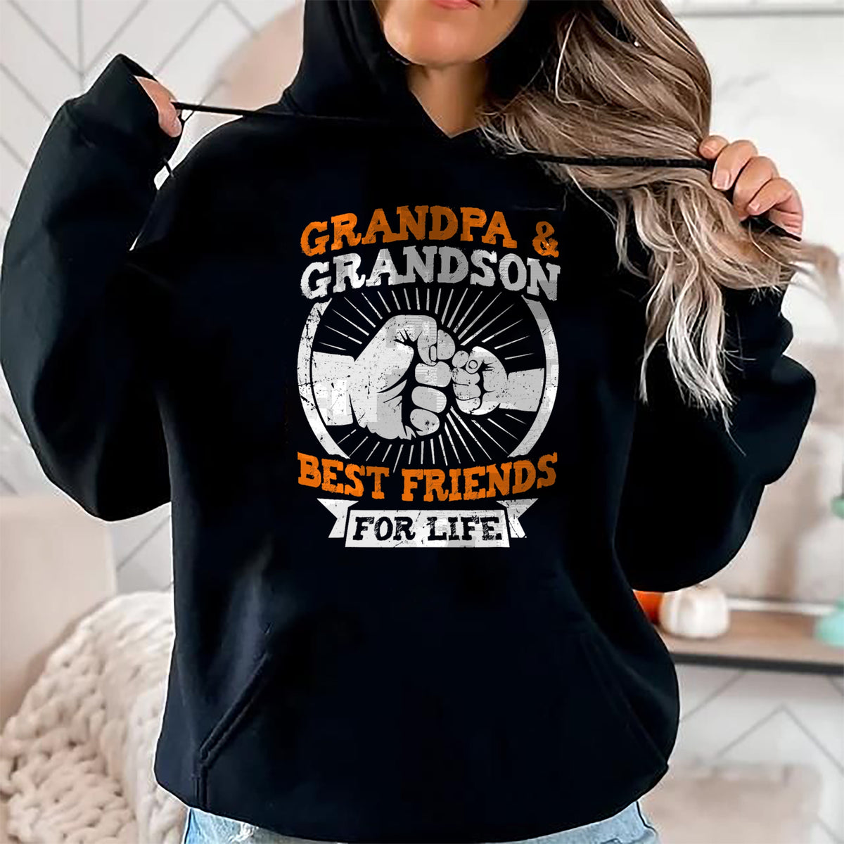 Best Grandpa Shirt, Proud Grandpa Unisex T-Shirt/Hoodie/Sweatshirt HLT00 - Grandpa and Grandson Best Friends for Life Grandfather T-Shirt