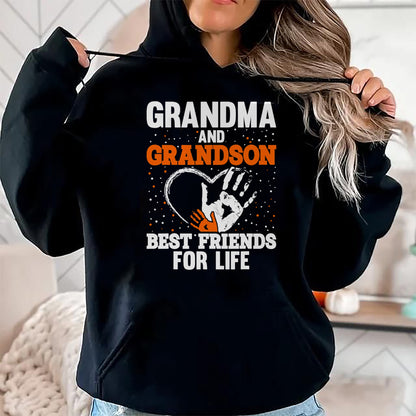 Best Grandpa Shirt, Proud Grandpa Unisex T-Shirt/Hoodie/Sweatshirt HLT00 - Grandma and Grandson Best Friends for Life T-Shirt