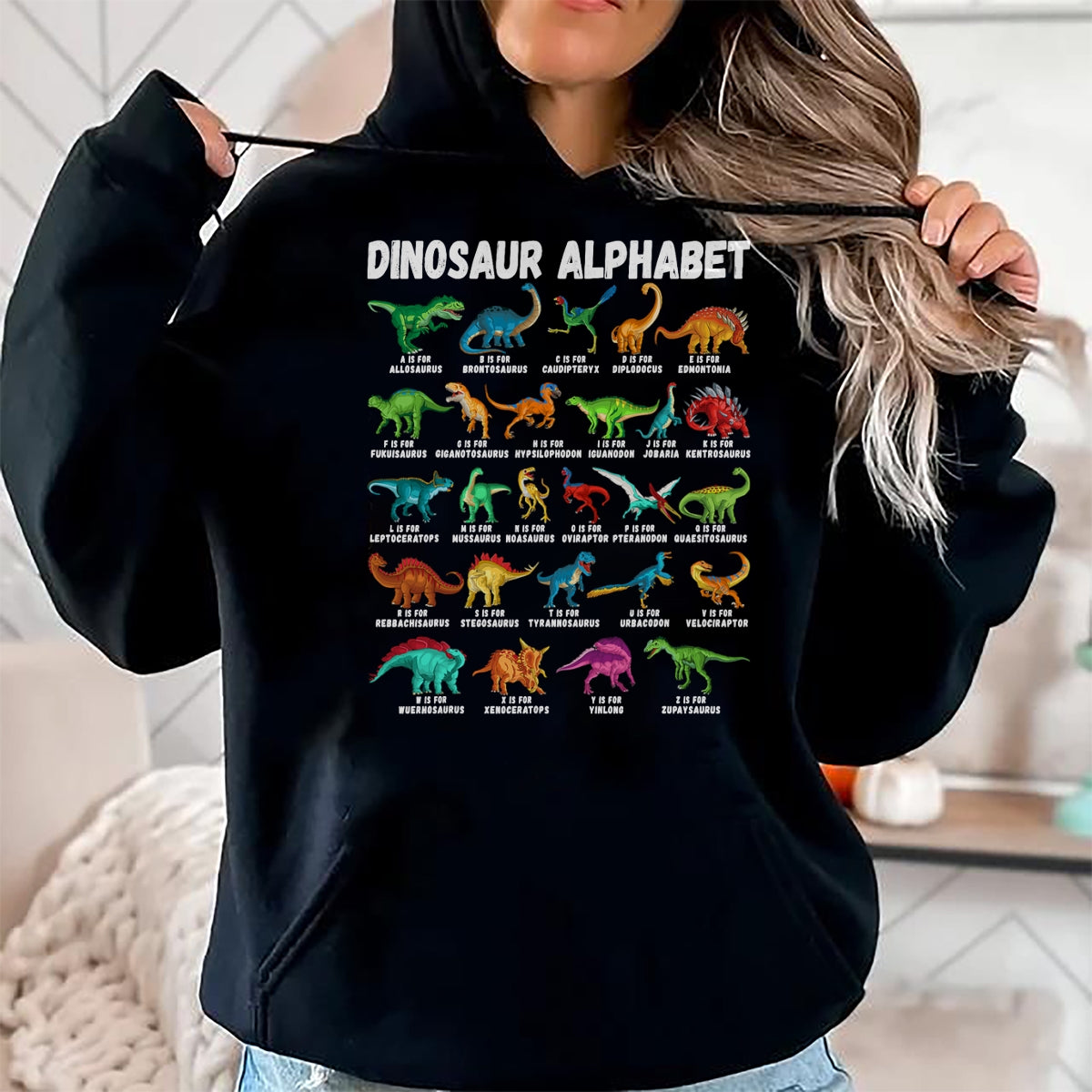 Best Dinosaur Lover Shirt, Funny Dinosaur UnisexT-Shirt/Hoodie/Sweatshirt HLT00 - Types of Dinosaurs Alphabet A-Z ABC Dino Identification T-Shirt Small