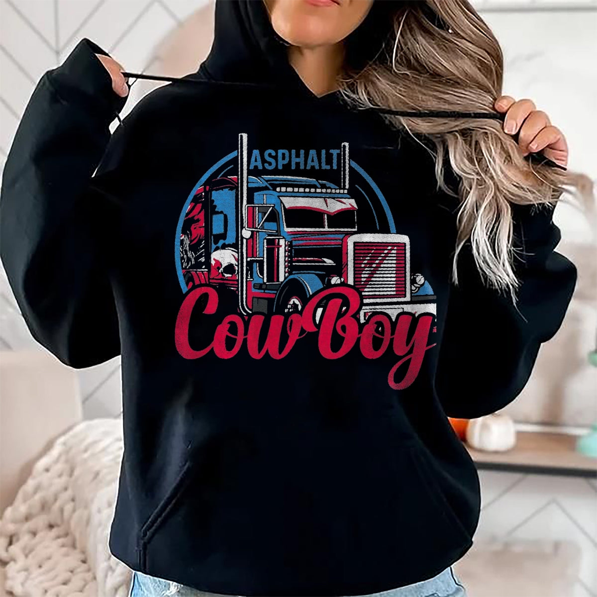Best Truck Driver Life Shirt, Funny Trucker UnisexT-Shirt/Hoodie/Sweatshirt HLT00 - Asphalt Cowboy Cool Truck Driver Design Trucker T-Shirt, Men, Black, X-Large